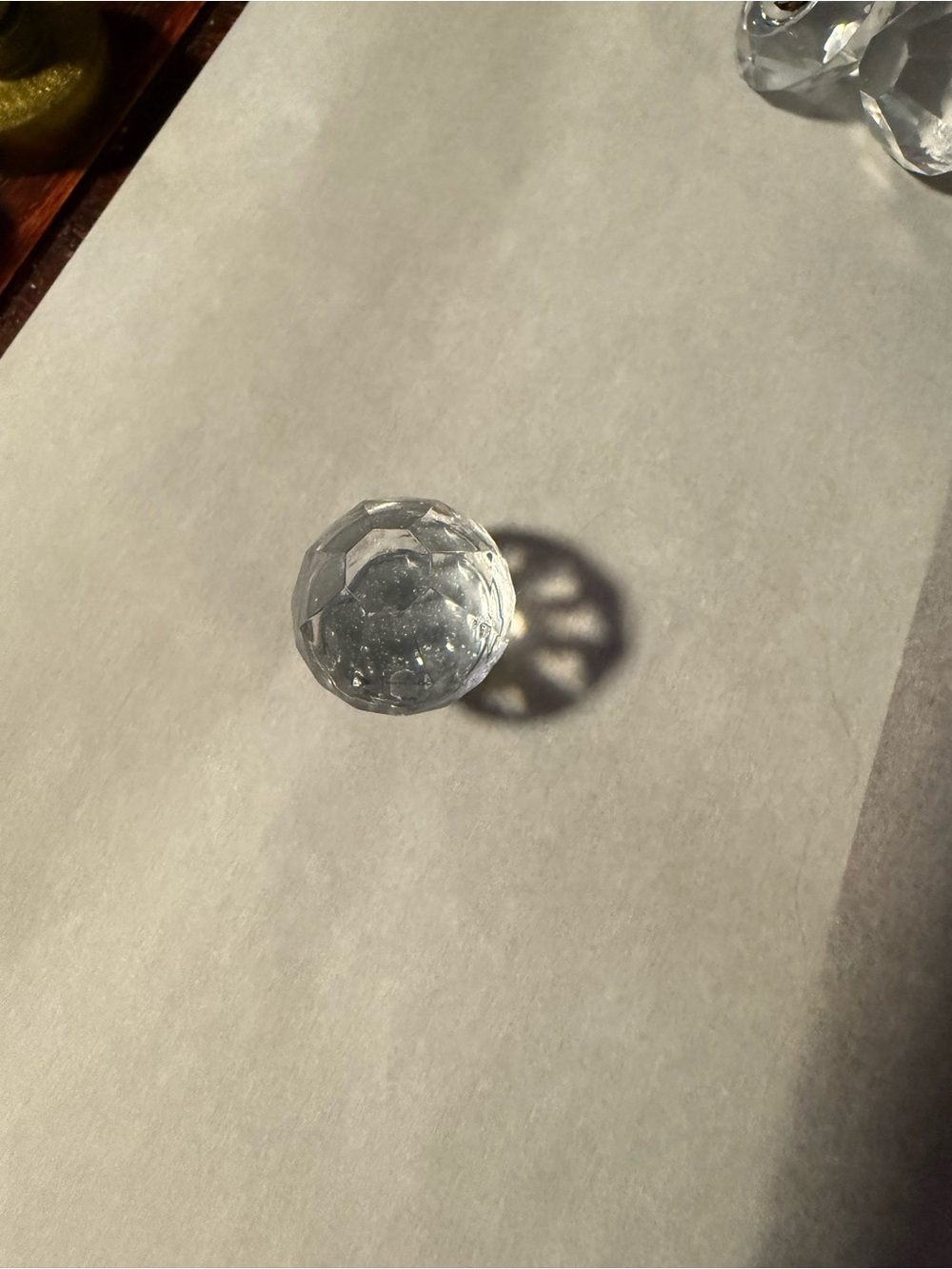 Clear Faceted Crystal-like Resin Drawer Pull - #4 (pk of 3)